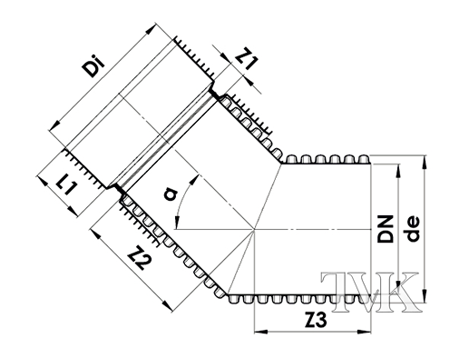 Колено InCor, 45° чертеж Kolino_InCor_45_cherezh_tvk.png