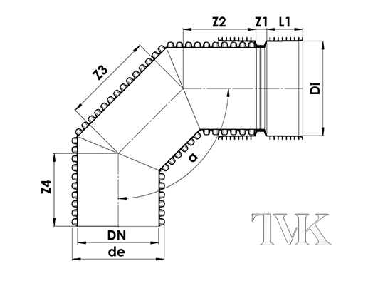 Колено InCor, 90° чертеж Kolino_InCor_90_cherezh_tvk.png