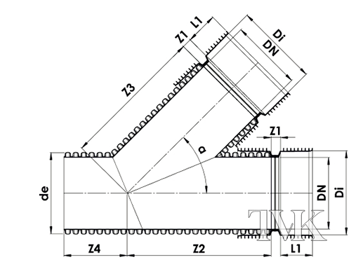 Тройник InCor-InCor, 45° чертеж Troynik_InCor_45_cherezh_tvk.png