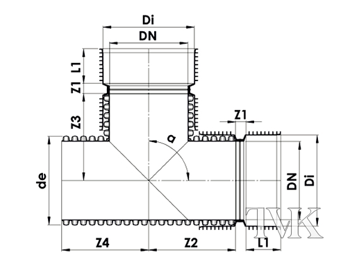 Тройник InCor-InCor, 90° чертеж Troynik_InCor_90_chertezh_tvk.png